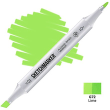 Маркер перманентный двусторонний "Sketchmarker", G72 зеленый лайм
