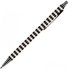 Ручка шариковая автоматическая "Felicita Black&White. Полоски", 0.7 мм, белый, черный, стерж. синий