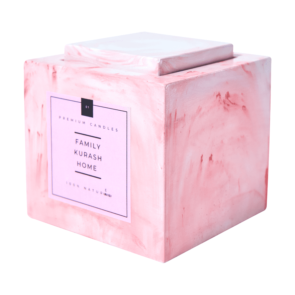 Свеча декоративная "Family Kurash Home Куб", ароматизированная, розовый - 2