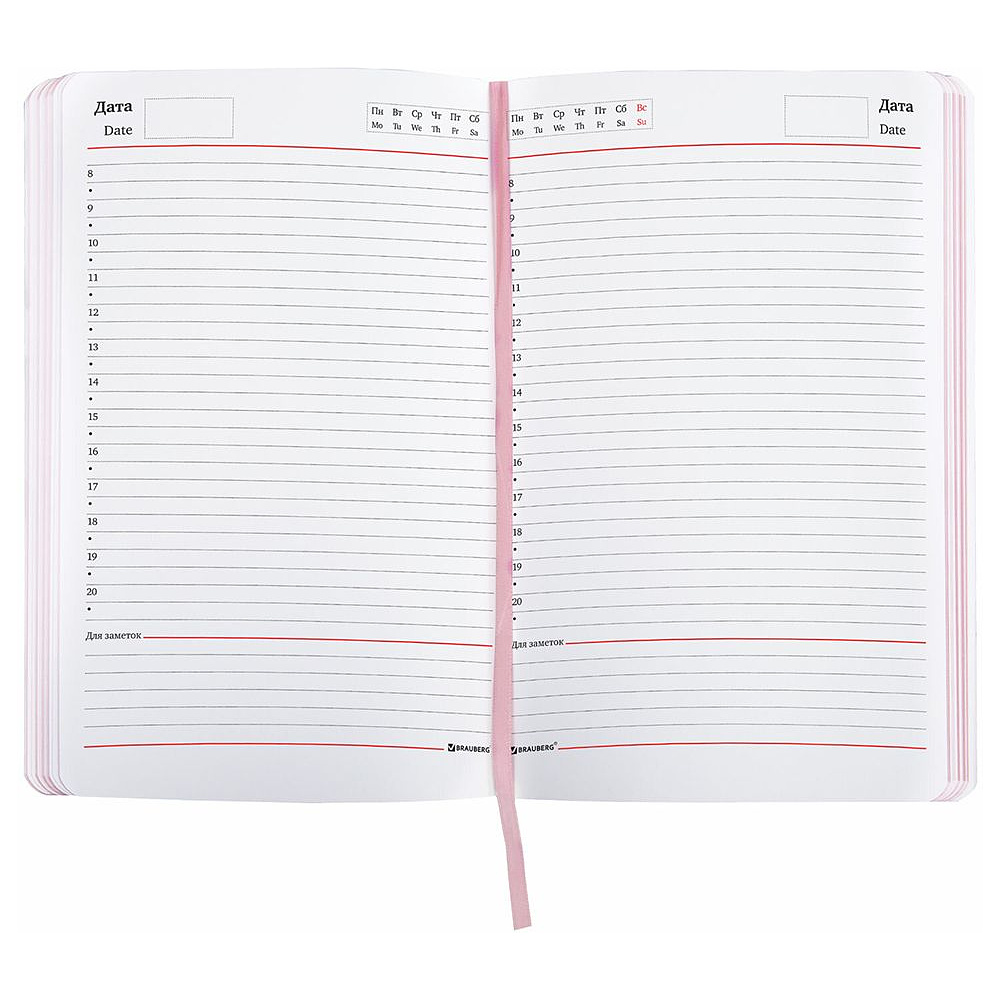 Ежедневник недатированный "Blossom", А5, 136 страниц, розовый - 6