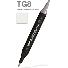 Маркер перманентный двусторонний "Sketchmarker Brush", TG8 тонированный серый 8