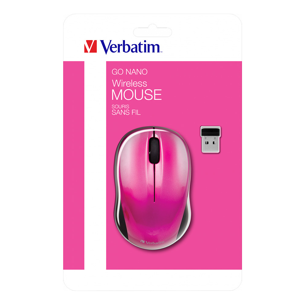Мышь Verbatim 49043, беспроводная, 1600 dpi, 3 кнопки, розовый - 6