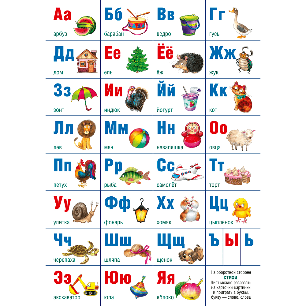 Плакат "Русский алфавит Учебно-наглядное настольное пособие", А2