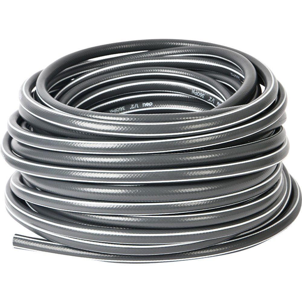 Шланг поливочный армированный четырёхслойный Deli GS EDL8072-30, 1/2", ПВХ, 30 м, серый