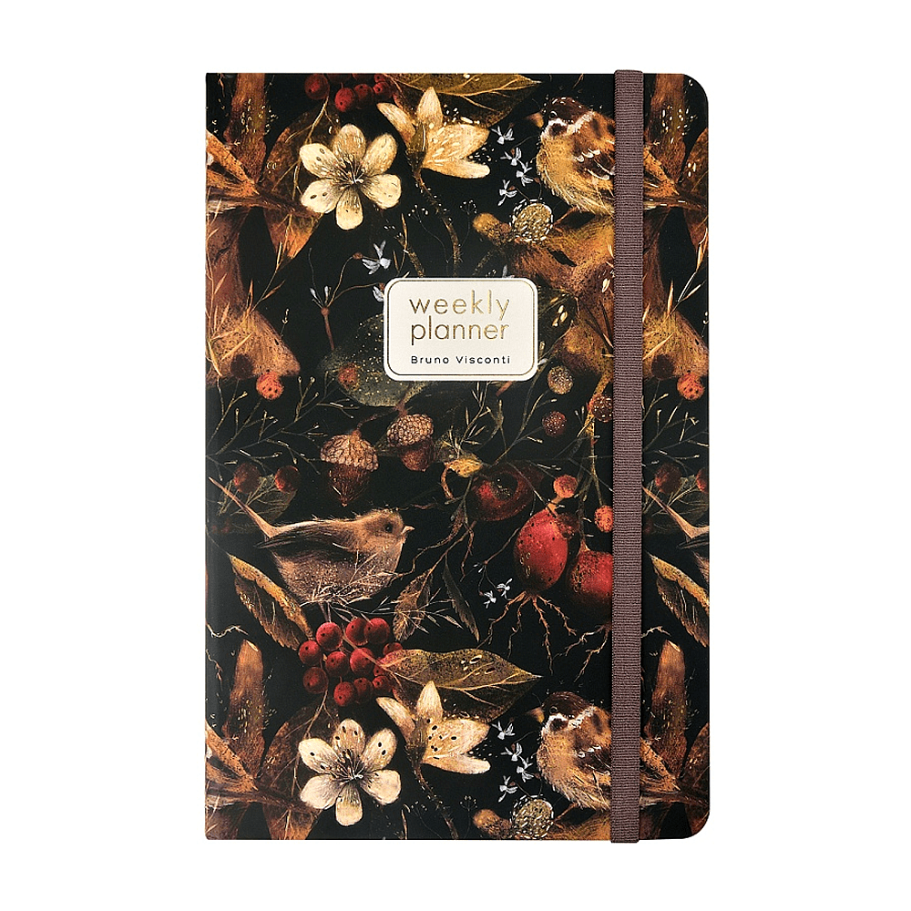 Еженедельник недатированный  "Fauna. Воробей", А5, 144 страницы, линейка, черный - 2