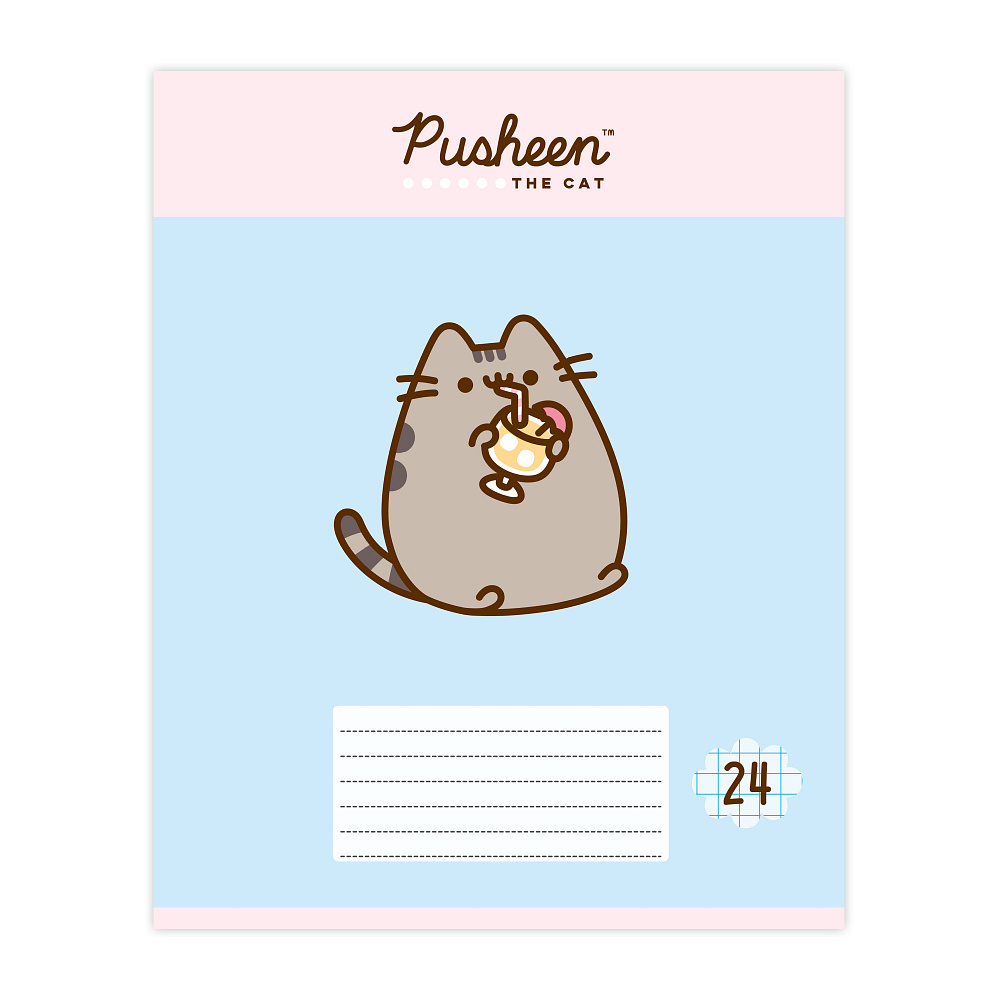 Тетрадь "Pusheen", А5, 24 листов, клетка, ассорти - 6