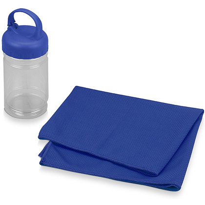 Набор подарочный "Klap": бутылка для воды и набор для фитнеса, синий - 3