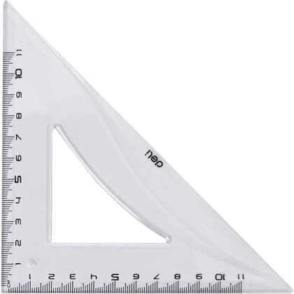 Набор чертежный "Deli EG00512": линейка 30 см, треугольник 45 и 60 гр, транспортир 180 гр, прозрачный - 3
