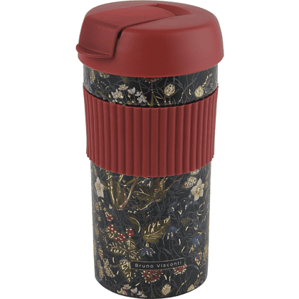 Кружка термическая "Flora. Лесные ягоды", металл, 500 мл, черный, красный