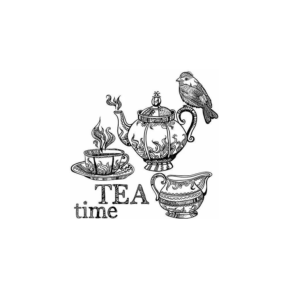 Раскраска "Вкус утра. Чай и кофе" - 5