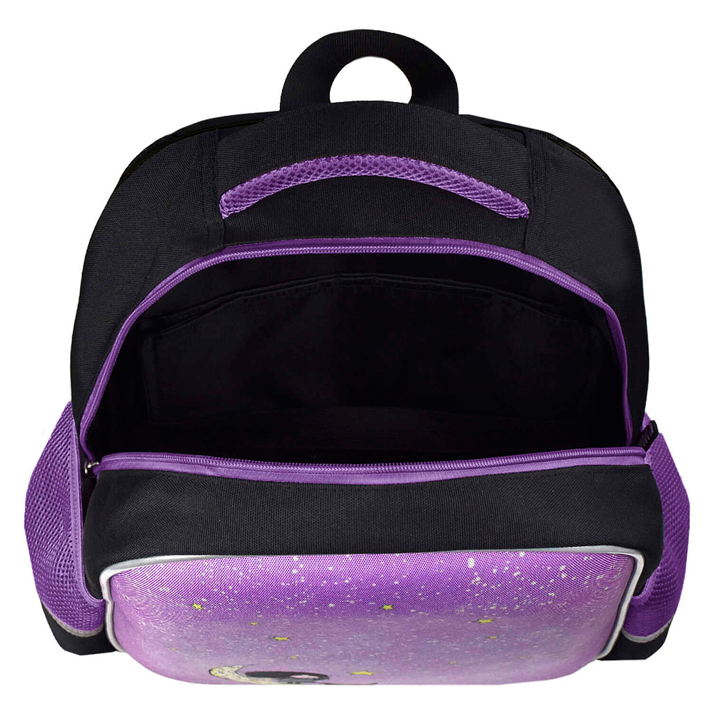 Рюкзак школьный "Девочка на луне", черный, фиолетовый - 5
