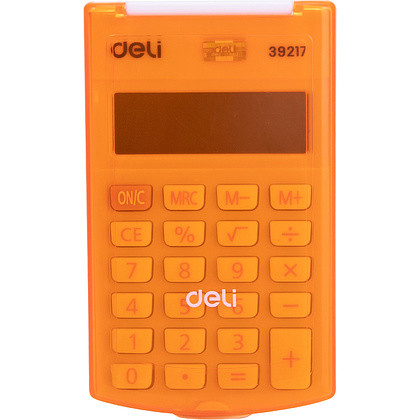  Калькулятор карманный Deli "Easy 39217", 8-ми разрядный, пластик, белый, оранжевый - 3