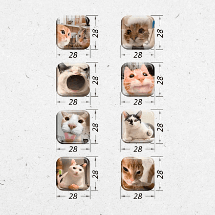 Набор наклеек объемных "Коты. Мемы", А6, 1 листов, 8 шт. - 2