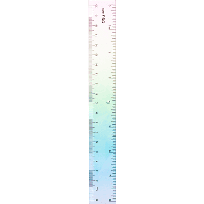 Линейка "Deli EH653", 20 см, прозрачный, ассорти градиент  - 3