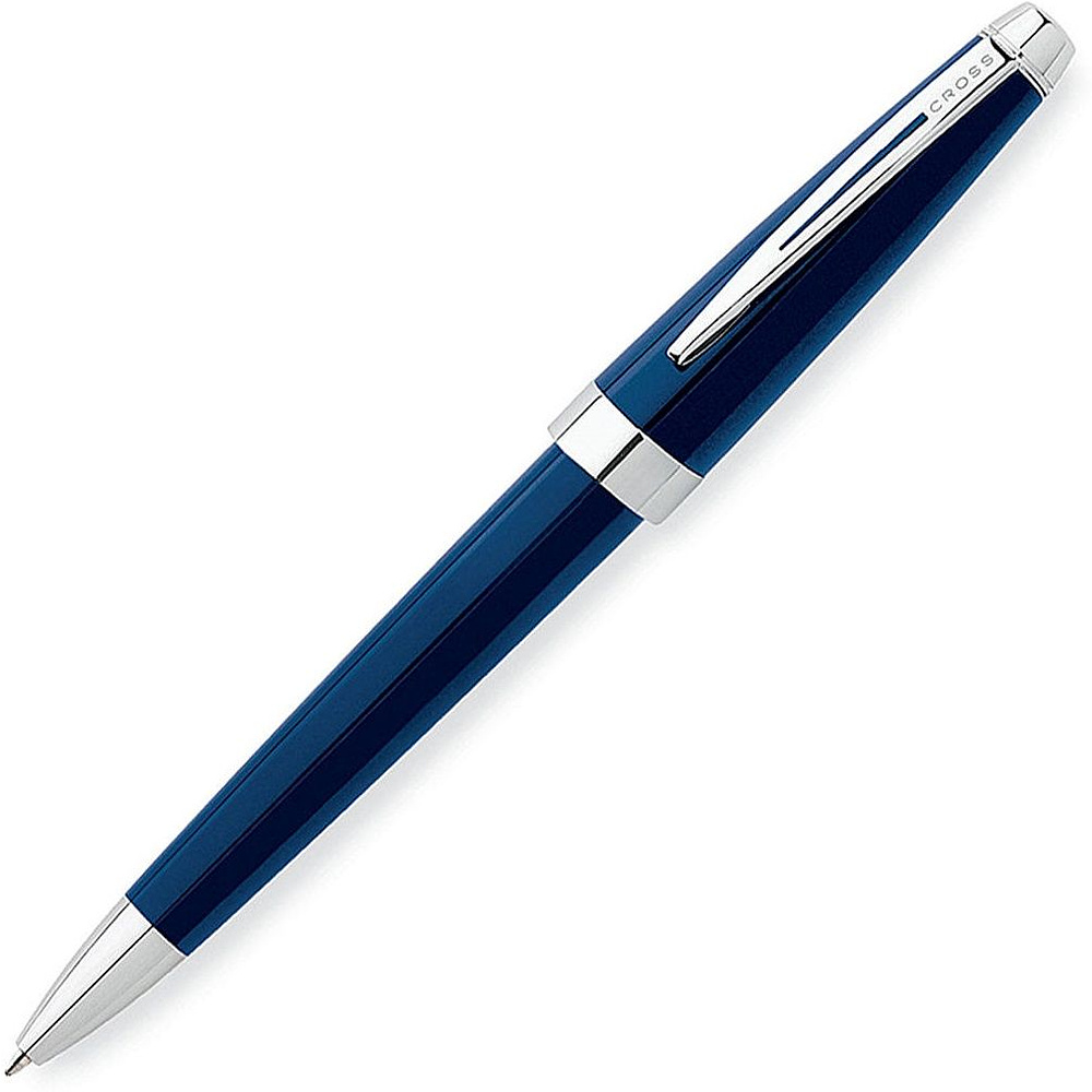 Ручка шариковая автоматическая "Cross Aventura", 0.7 мм, синий, серебристый, стерж. черный