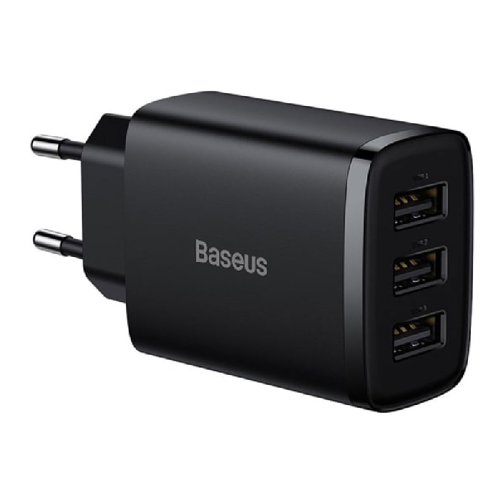 Сетевое зарядное устройство Baseus "CCXJ020101", Compact Charger 3U 17W, черный