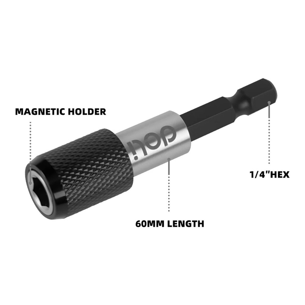 Держатель бит (насадок) Deli YS EDL107401, магнитный, набор 2 шт., 60мм, 1/4", с фиксатором - 6 Держатель бит (насадок) Deli YS EDL107401, магнитный, набор 2 шт., 60мм, 1/4", с фиксатором - 6