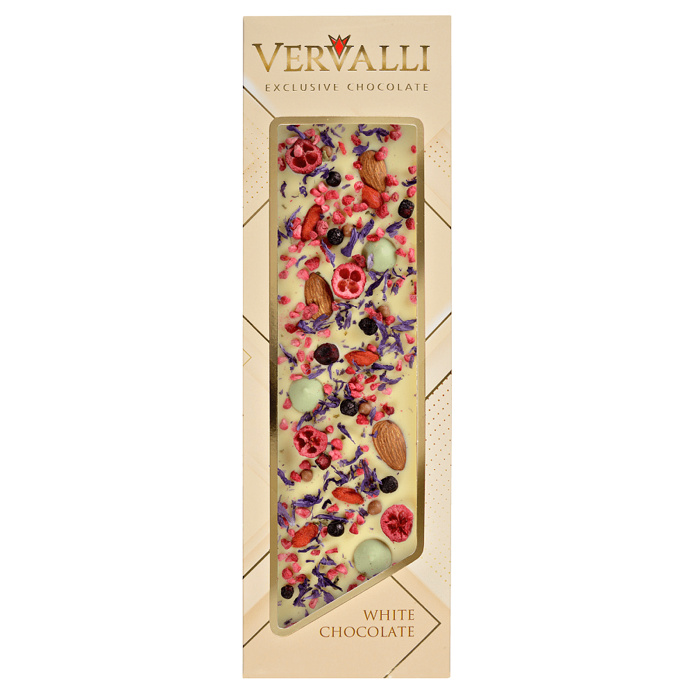 Шоколад белый "Vervalli. Годжи, клюква, миндаль", 110 гр.
