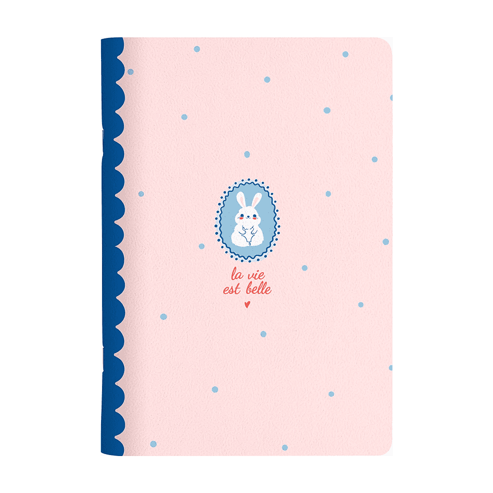 Тетрадь "Coquette заяц", A5, 48 листов, клетка, скоба сбоку, розовый