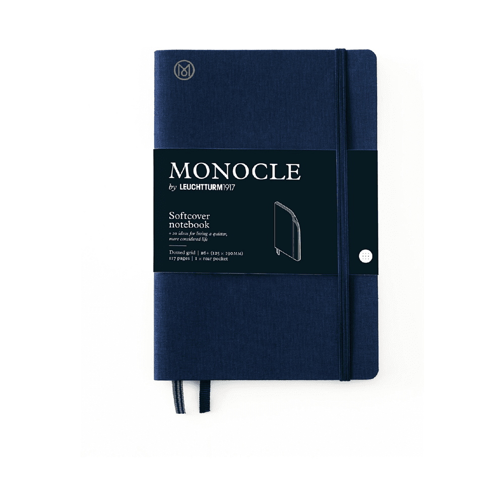 Блокнот "Leuchtturm1917. Monocle", B6+, 128 страниц, в точку, на резинке, синий