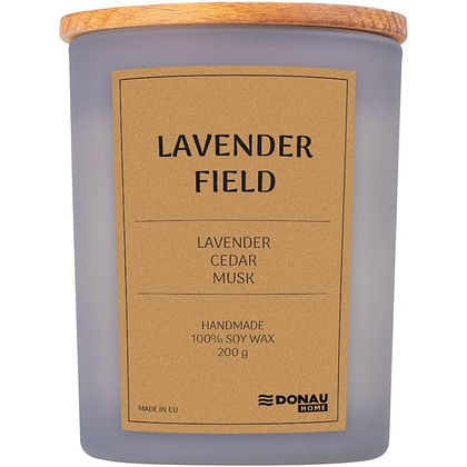 Свеча декоративная "Lavender Field" ароматизированная, в стеклянном подсвечнике - 4