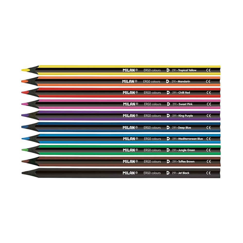 Цветные карандаши "ERGO" + точилка, 10 цветов - 2