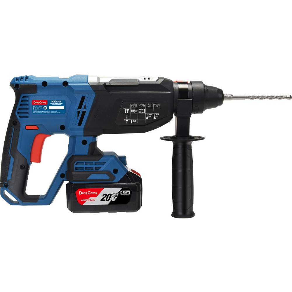 Аккумуляторный перфоратор DongCheng DCZC02-26 (TYPE EM), 20 В, 3.1 Дж, 2 АКБ, 4 Ач, З/У 2 А - 5 Аккумуляторный перфоратор DongCheng DCZC02-26 (TYPE EM), 20 В, 3.1 Дж, 2 АКБ, 4 Ач, З/У 2 А - 5