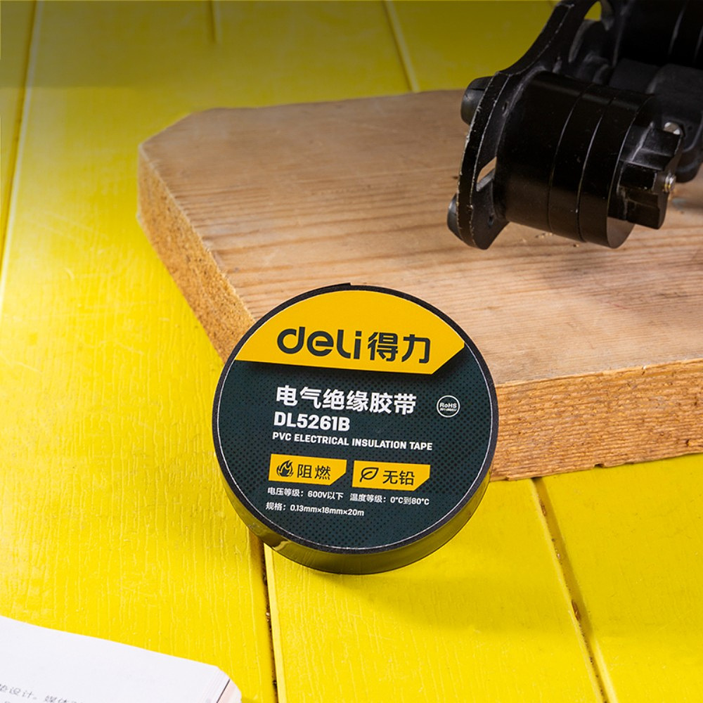 Изолента ПВХ Deli YS DL5261B, 18 мм х 20 м, 130 мкм, черный - 2 Изолента ПВХ Deli YS DL5261B, 18 мм х 20 м, 130 мкм, черный - 2