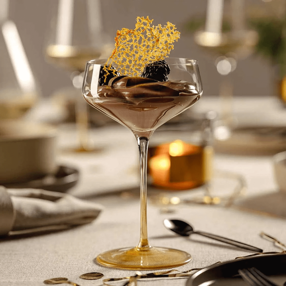 Бокал стеклянный для шампанского "Gold", 350 мл, прозрачный, золото - 4