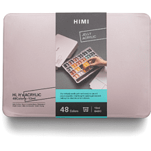 Краски акриловые"Himi Jelly Cup", набор 48 цветов, 12 мл, кювета, пластиковый футляр