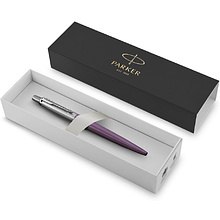 Ручка шариковая автоматическая Parker "Jotter Core K63 Victoria Violet CT", 1.0 мм, фиолетовый, серебристый, стерж. синий