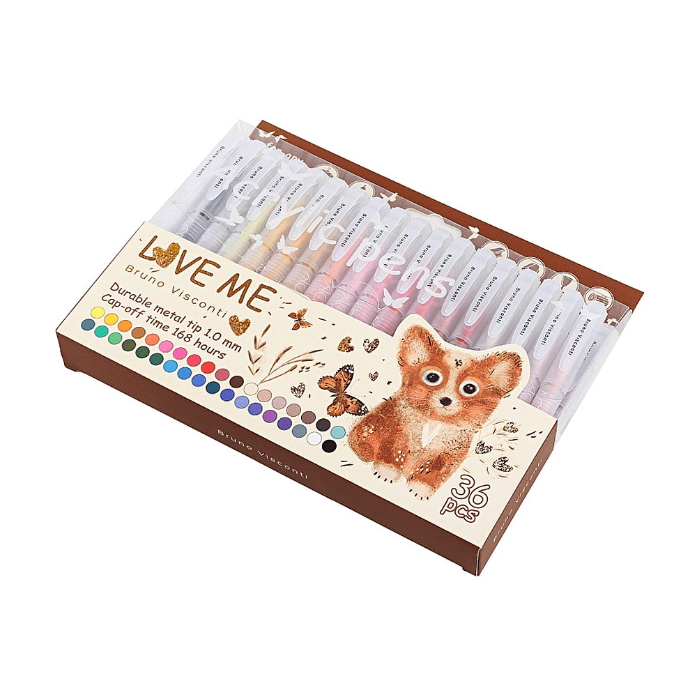 Набор ручек акриловых "Love me", шариковые, 1 мм., 36 штук - 2