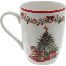 Кружка фарфоровая "Елка", 350 мл. , разноцветный