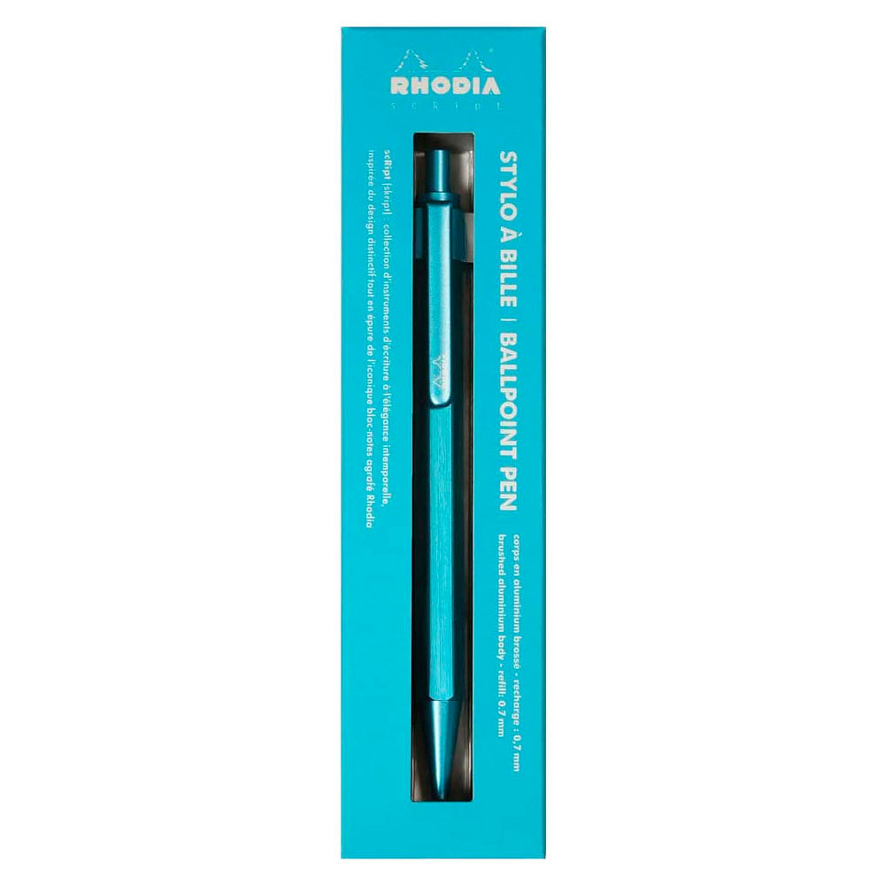 Ручка шариковая автоматическая "scRipt", 0.7 мм, бирюзовый, стерж. черный - 3