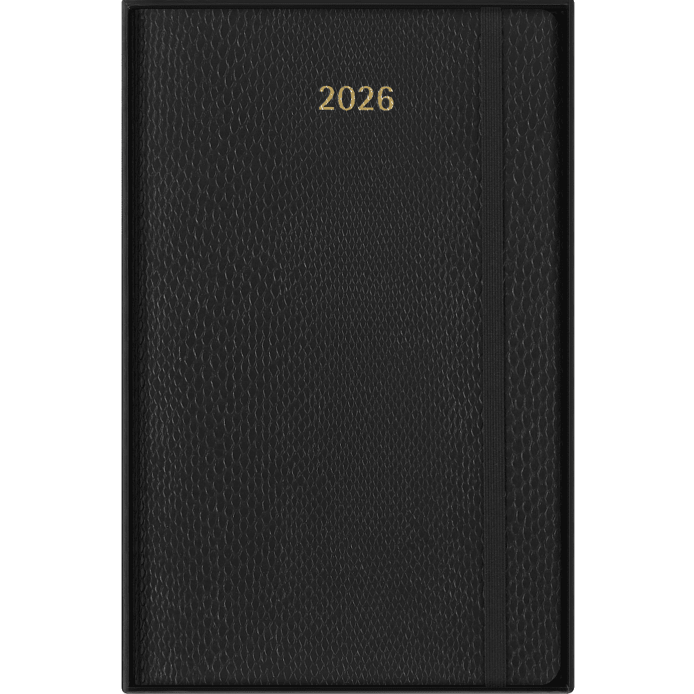 Еженедельник датированный "Precious & ethical mamba large", 130х210 мм, 144 страницы, черный, 2026