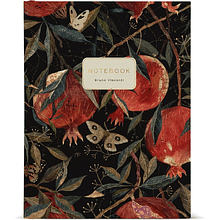 Тетрадь "Flora. Гранат", A5, 80 листов, клетка, на кольцах, черный, красный