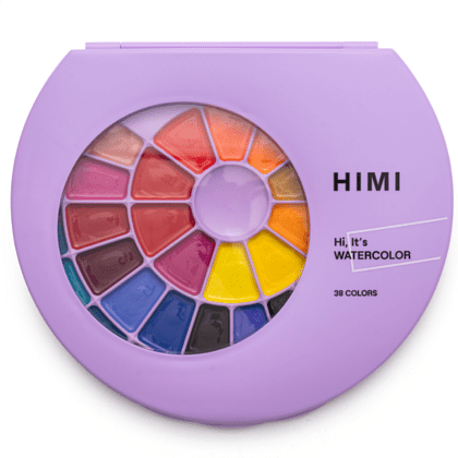 Краски акварельные "Himi", набор, 38 цветов, фиолетовый футляр - 4
