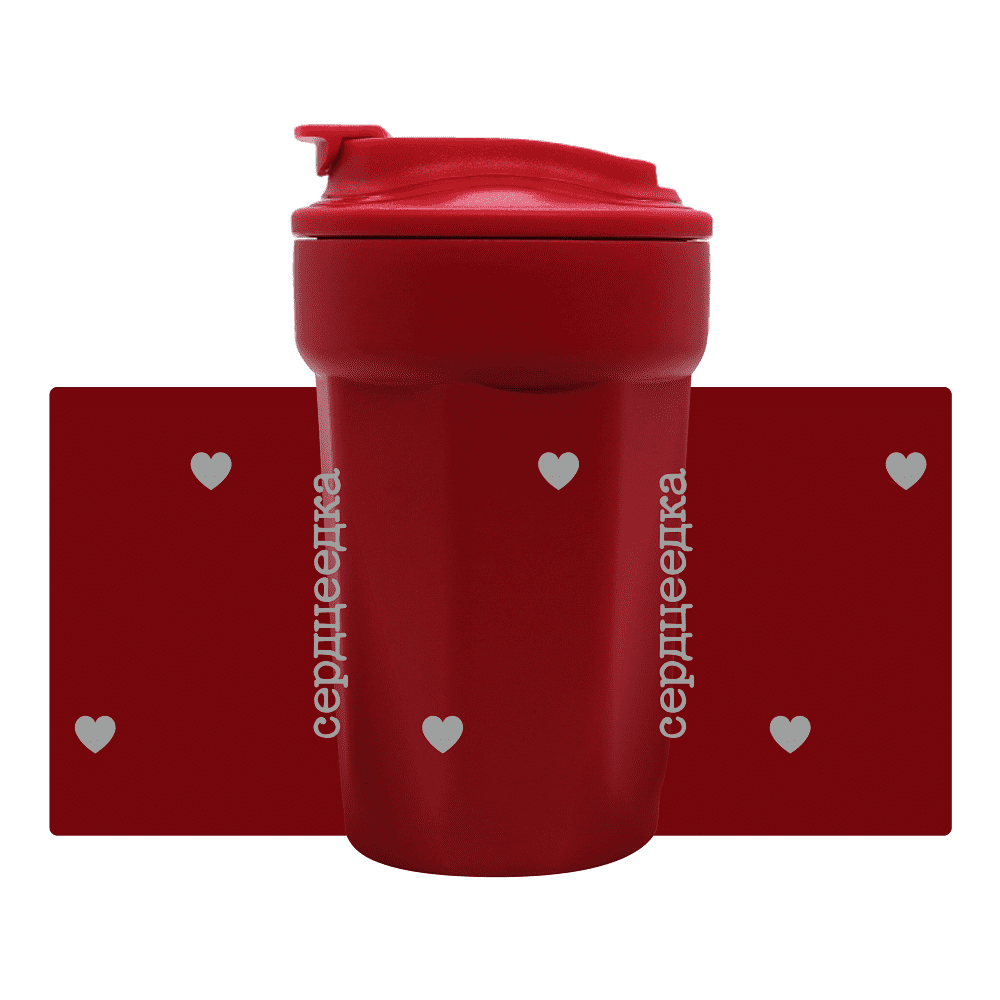 Термостакан "Сердцеедка", металл, 400 мл, красный