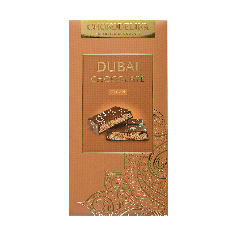 Шоколад молочный "Dubai Pecan", 180 гр, с начинкой