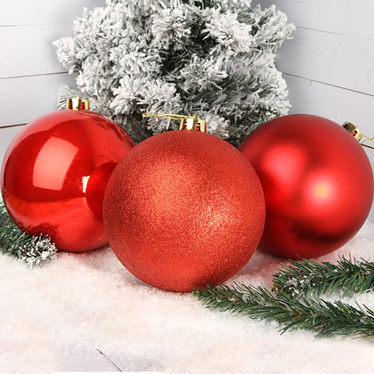 Шар елочный "212435", 15 см, пластик, ассорти, 3шт/уп - 2