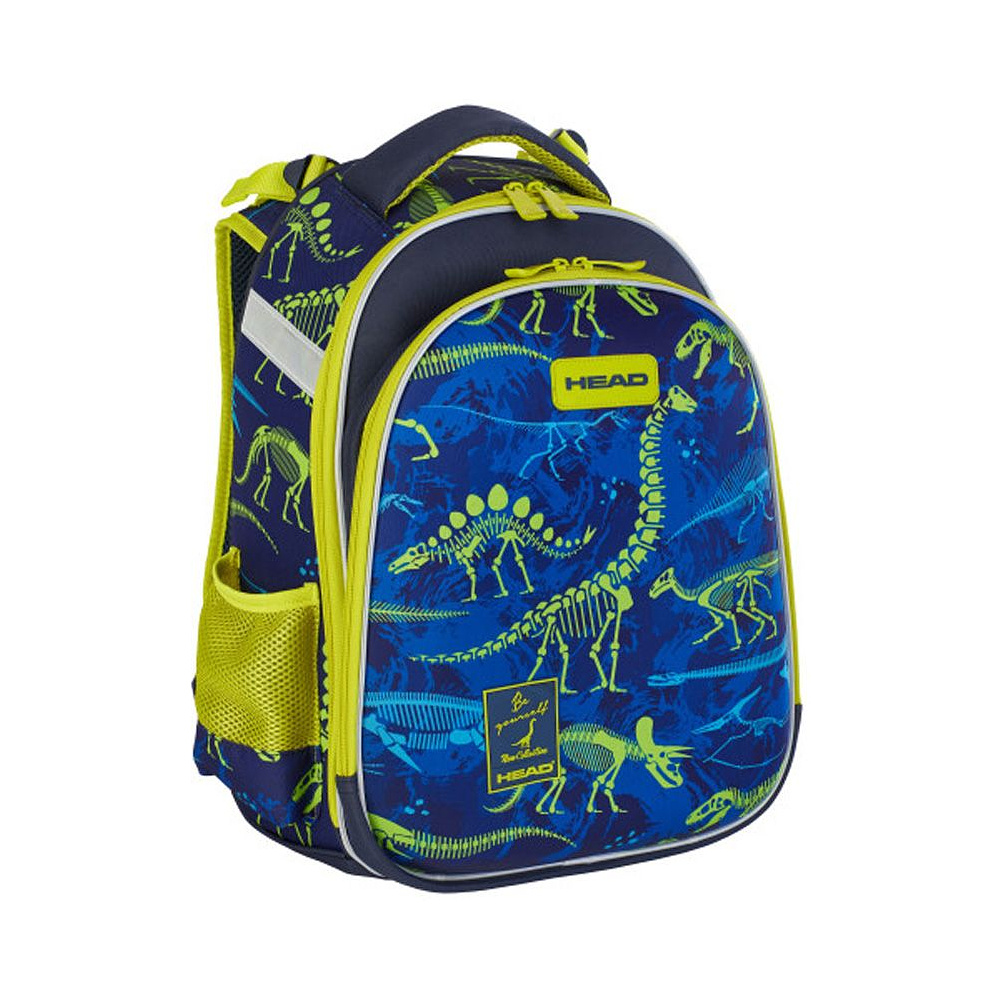 Рюкзак молодежный "Head Dinosaurs", зеленый, синий
