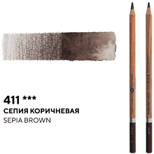 Карандаш акварельный "Белые ночи", 411, сепия коричневая