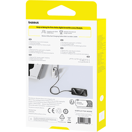 Кабель Baseus P10377704113-00, Type-C to Type-C, 100W, 1 м, Cluster Black - 6