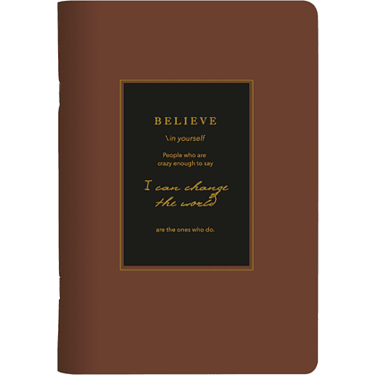 Тетрадь "Believe", A5, 40 листов, клетка, скоба сбоку, коричневый