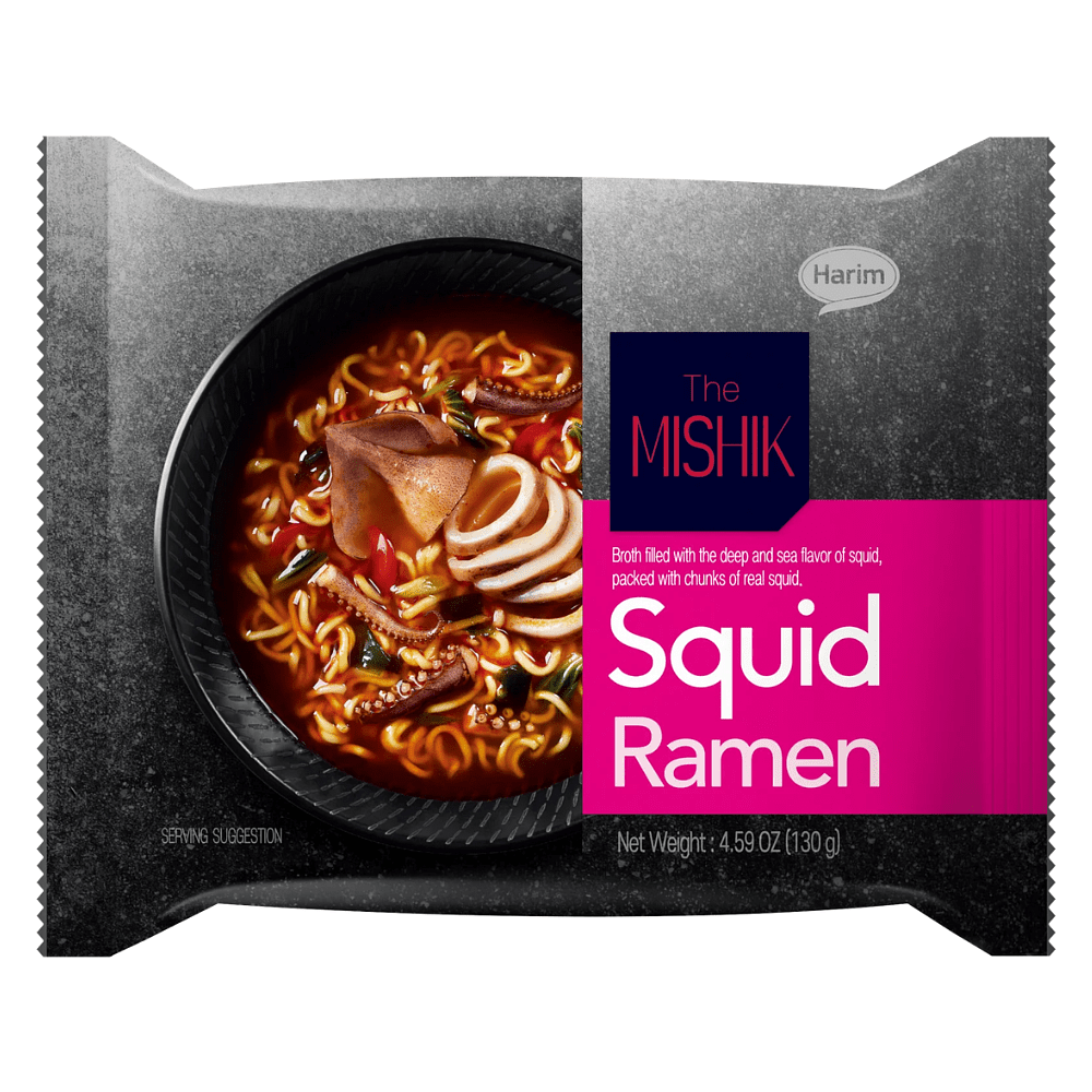 Лапша быстрого приготовления "Harim. The Mishik Squid Ramen", со вкусом кальмара, 130 гр 