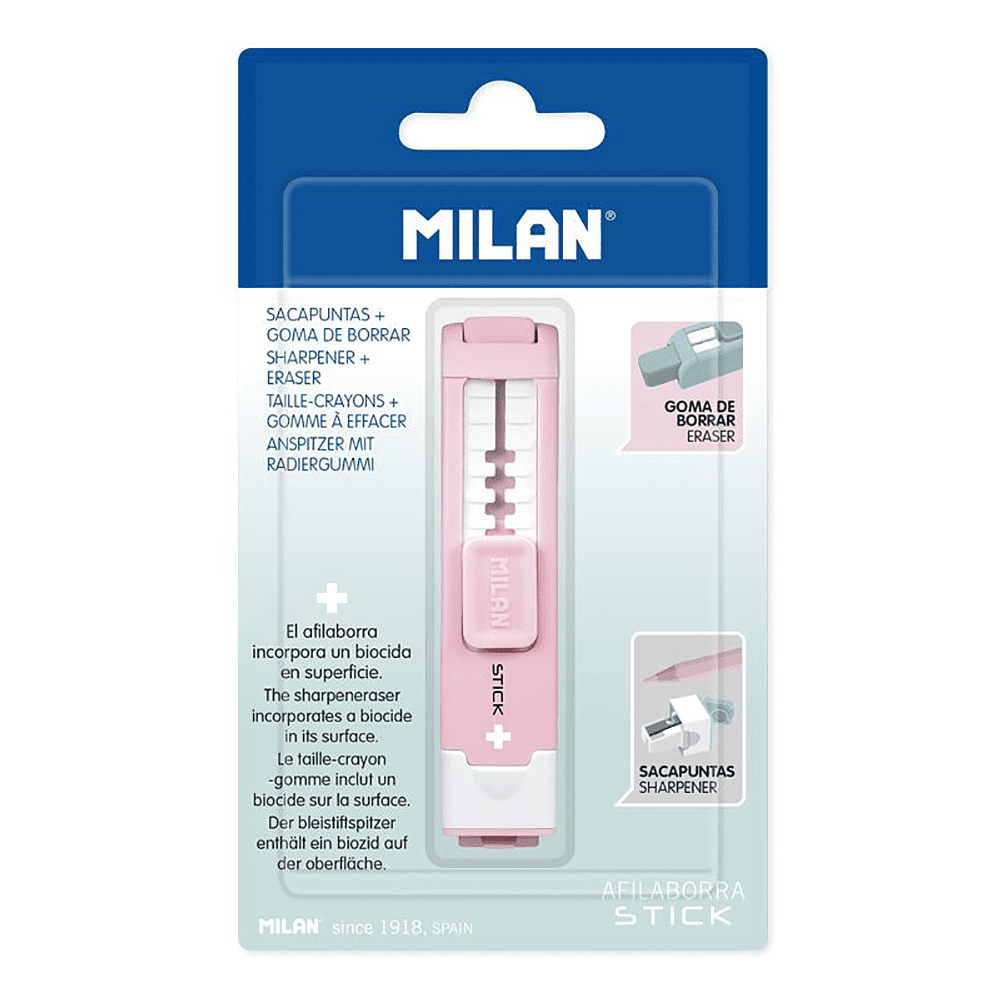 Ластик-точилка Milan "STICK +", розовый - 6