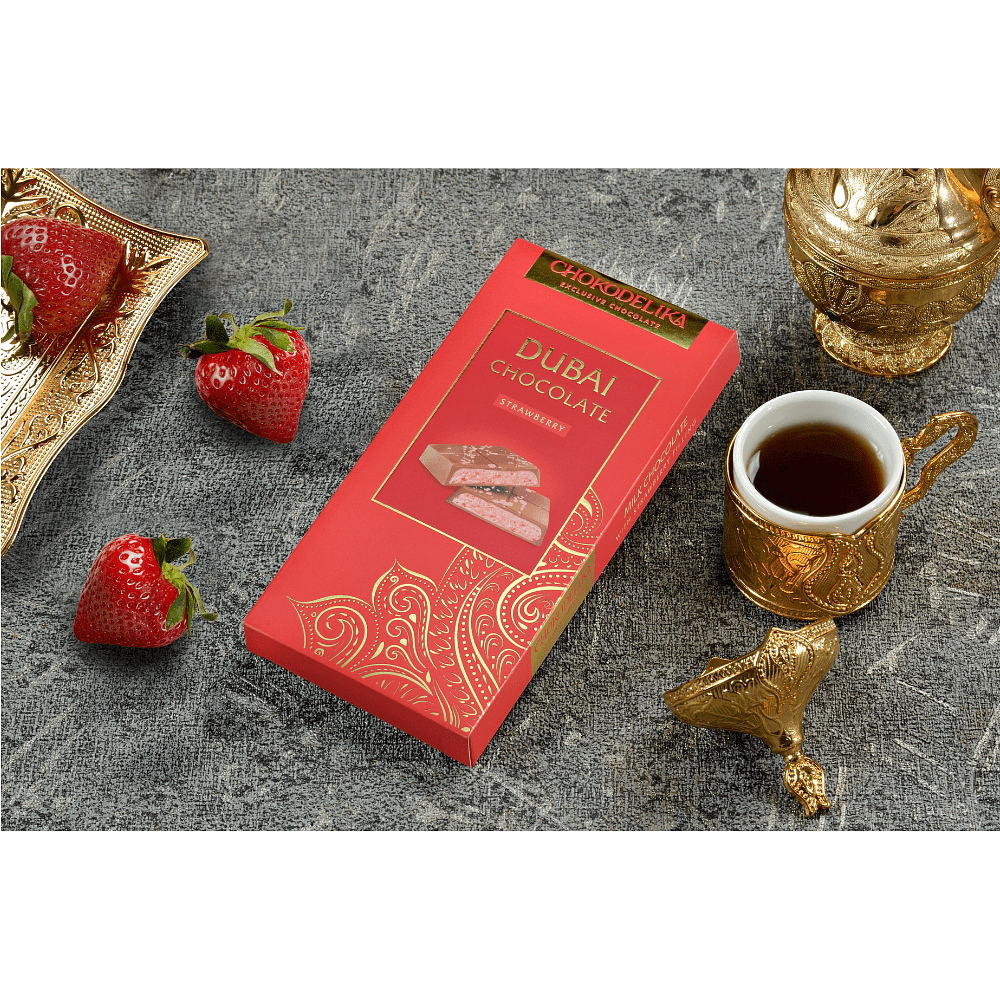 Шоколад молочный "Dubai Strawberry", 180 гр - 4