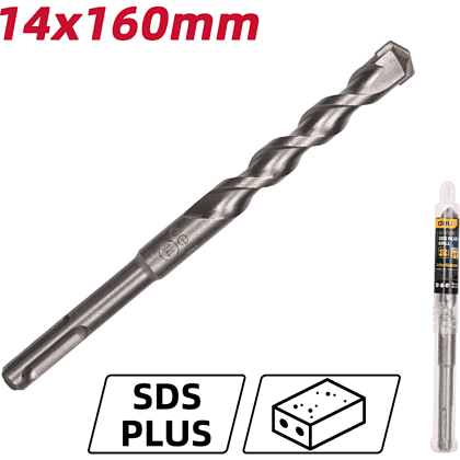 Бур по бетону Deli YS EDH-Y14160, 14 x 160 мм, SDS-PLUS - 2 Бур по бетону Deli YS EDH-Y14160, 14 x 160 мм, SDS-PLUS - 2