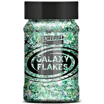 Хлопья декоративные "Pentart Galaxy Flakes", 15 г, зеленый Сатурн