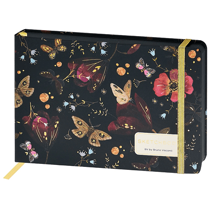 Скетчбук "Fauna. Бабочки. Южная ночь", 14.6х21.3 см, 100 г/м2, 100 листов, черный